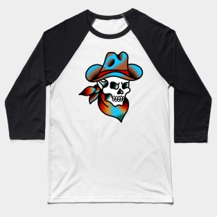 Trippy Cowboy Skull Baseball T-Shirt
